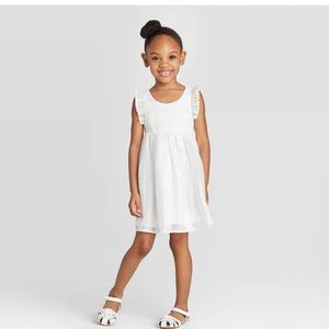 Toddler Girls Iridescent Woven Dress Cat&Jack WHT